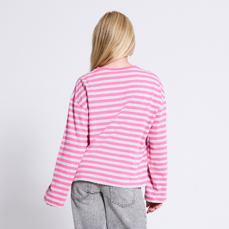 Striped longsleeve tee "Ammie star" Grey Melange